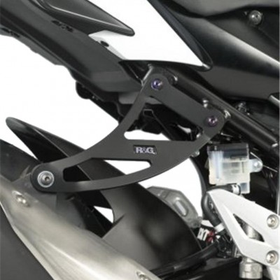 Držák výfuku + záslepka otvorů pro zadní stupačku R&G Racing pro motocykly SUZUKI GSR750 ('11), černý